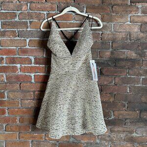 Fanco Gold Shimmer Skater Dress